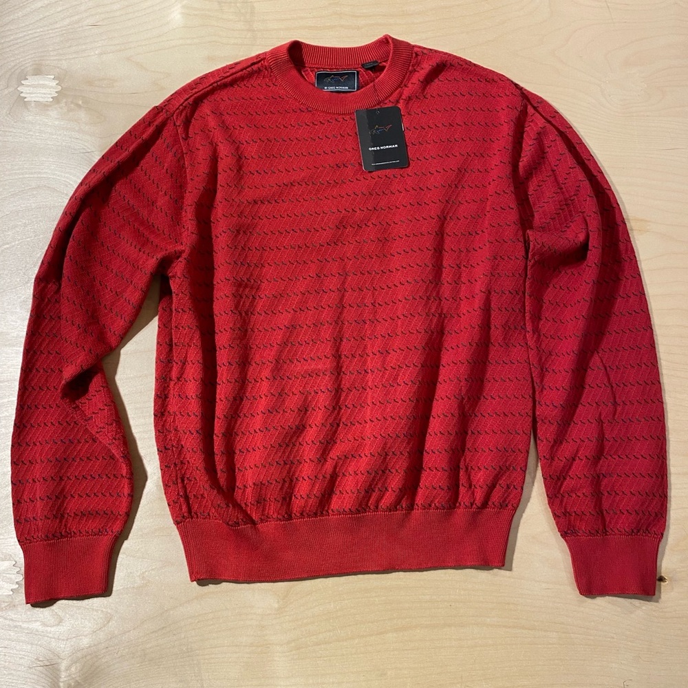 Greg Norman Collection Red Knit Sweater Medium (NQ)
